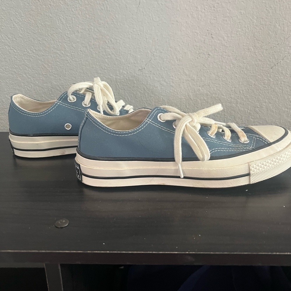Converse Blue Canvas Sneakers with White Accents